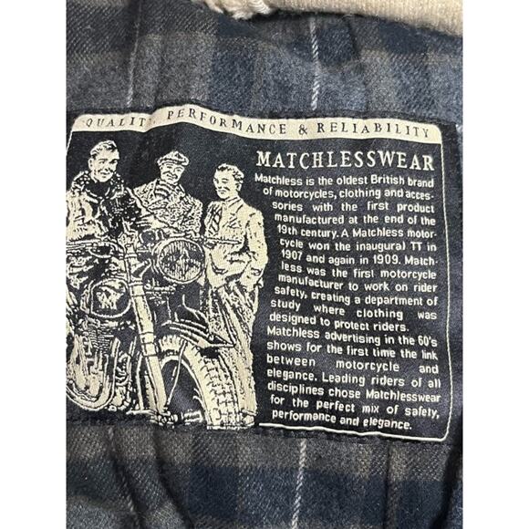 MATCHLESS London Sz 40 XS S Black Waxed Shearling Trim Lined Jacket Coat Sheffie - Picture 13 of 16